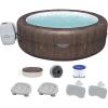 imageBestway SaluSpa St Moritz AirJet Hot Tub with Set of 2 Non Slip Pool and Spa Seats and 2 Padded Headrest Pillows with Adjustable Strap Brown
