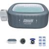 imageColeman SaluSpa Hawaii AirJet Inflatable Hot Tub Spa with 140 Bubble Jets 12Pack Type VI Filter Cartridges and EnergySense Cover 71quot x 71quot x 28quot