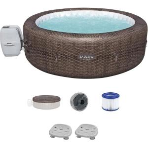 imageBestway SaluSpa St Moritz AirJet with Pump Air Filters and Massage System  Bestway SaluSpa Underwater Non Slip Pool with Adjustable Height Legs