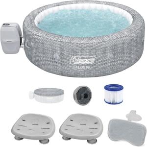 imageColeman SaluSpa Sicily 180 Soothing AirJet Inflatable Hot Tub with 2 Pack of Bestway SaluSpa Spa Seat and SaluSpa Padded Headrest Pillow