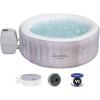 imageBestway SaluSpa Cancun AirJet Inflatable Hot Tub with Set of 2 SaluSpa Underwater Non Slip Pool and Spa Seat ampamp 2 Headrest Pillows