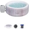 imageBestway SaluSpa Cancun AirJet Inflatable Hot Tub with Set of 4 SaluSpa Underwater Non Slip Pool and Spa Seat ampamp Set of 4 Headrest Pillow
