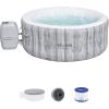 imageBestway SaluSpa Fiji AirJet Inflatable Hot Tub with 120 Soothing Jets and Set of 2 Underwater NonSlip Pool and Spa Seat with Adjustable Legs Gray