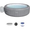 imageBestway SaluSpa Grenada AirJet Inflatable Hot Tub with 190 Soothing Jets and Underwater Non Slip Pool and Spa Seat with Adjustable Legs Gray 6 Pack