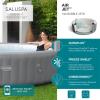 imageBestway SaluSpa Grenada AirJet Inflatable Hot Tub with Set of 4 Underwater Non Slip Pool and Spa Seat with Adjustable Legs Gray