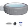 imageBestway SaluSpa Grenada AirJet Inflatable Hot Tub with Set of 4 Underwater Non Slip Pool and Spa Seat with Adjustable Legs Gray