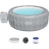 imageBestway SaluSpa Milan AirJet Inflatable Hot Tub and 6Pack of SaluSpa Underwater NonSlip Spa Seat with 6 Adjustable Legs and Padded Headrest Pillows