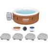 imageBestway Coleman Miami AirJet Inflatable Hot Tub with EnergySense Cover and 4Pack of SaluSpa Underwater NonSlip Spa Seat with Adjustable Legs