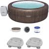 imageBestway Coleman St Moritz AirJet Inflatable Hot Tub with EnergySense Cover and 2Pack of SaluSpa Underwater NonSlip Spa Seat with Adjustable Legs