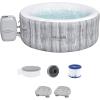 imageBestway SaluSpa Fiji AirJet Inflatable Hot Tub with 120 Soothing Jets and Set of 2 Underwater NonSlip Pool and Spa Seat with Adjustable Legs Gray