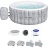imageBestway SaluSpa Fiji AirJet Inflatable Hot Tub with 120 Soothing Jets with Set of 2 Pool and Spa Seat and 2 Padded Headrest Pillows Gray