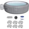 imageBestway SaluSpa Grenada AirJet Inflatable Hot Tub with 190 Soothing Jets and Underwater Non Slip Pool and Spa Seat with Adjustable Legs Gray 6 Pack
