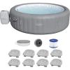 imageBestway SaluSpa Grenada AirJet Inflatable Hot Tub with 190 Soothing Jets and Underwater Non Slip Pool and Spa Seat with Adjustable Legs Gray 8 Pack
