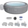 imageBestway SaluSpa Grenada AirJet Inflatable Hot Tub with Set of 2 Underwater NonSlip Pool and Spa Seat and 2 PackPadded Headrest Pillows Gray