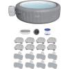 imageBestway SaluSpa Grenada AirJet Inflatable Hot Tub with Set of 8 Underwater NonSlip Pool and Spa Seat and 4 Pack Padded Headrest Pillows Gray