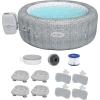 imageBestway SaluSpa Milan AirJet Inflatable Hot Tub and 6Pack of SaluSpa Underwater NonSlip Spa Seat with 6 Adjustable Legs and Padded Headrest Pillows