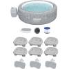 imageColeman SaluSpa Sicily 180 Soothing AirJet Inflatable Hot Tub with 6 Pack of Bestway SaluSpa Spa Seat and 3 Sets of SaluSpa Padded Headrest Pillows