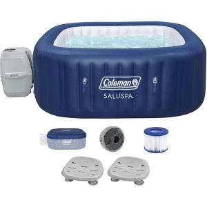 imageBestway Coleman Hawaii AirJet Hot Tub  Bestway SaluSpa Underwater Non Slip Pool and Spa Seat with Adjustable Legs Gray 2 Pack