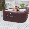 imageBestway SaluSpa Maldives 57 Person Inflatable Hot Tub Square EnergyEfficient Portable Spa with 180 AirJets 79quot x 315quot
