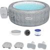 imageBestway Coleman Honolulu AirJet Inflatable Hot Tub with EnergySense Cover 2Pack SaluSpa Spa Seat and 2 Sets of SaluSpa Padded Headrest Pillows