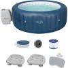 imageBestway SaluSpa Milan AirJet Inflatable Hot Tub with Set of 2 Non Slip Pool and Spa Seat and Padded Headrest Pillow with Adjustable Strap Gray