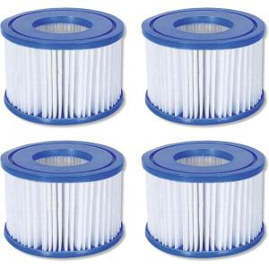 imageBestway 90352EBW Lightweight Filter Pump Type VI Replacement Drop Down Cartridges for SaluSpa Inflatable Hot Tub Spas 4 Pack