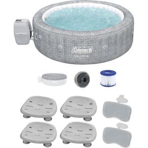imageColeman SaluSpa Sicily 180 Soothing AirJet Inflatable Hot Tub with 4 Pack of Bestway SaluSpa Spa Seat and 2 Sets of SaluSpa Padded Headrest Pillows