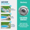 imageBestway Fast Set 12 x 30quot Round Inflatable Above Ground Swimming Pool Set Stacked Stone Exterior Outdoor Family Pool with Filter Pump Gray10ft X 26in