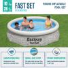 imageBestway Fast Set 12 x 30quot Round Inflatable Above Ground Swimming Pool Set Stacked Stone Exterior Outdoor Family Pool with Filter Pump Gray10ft X 26in