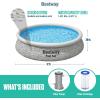 imageBestway Fast Set 12 x 30quot Round Inflatable Above Ground Swimming Pool Set Stacked Stone Exterior Outdoor Family Pool with Filter Pump Gray12ft x 30in