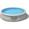 imageBestway Fast Set 12 x 30quot Round Inflatable Above Ground Swimming Pool Set Stacked Stone Exterior Outdoor Family Pool with Filter Pump Gray12ft x 30in