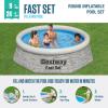 imageBestway Fast Set 12 x 30quot Round Inflatable Above Ground Swimming Pool Set Stacked Stone Exterior Outdoor Family Pool with Filter Pump Gray8ft x 24in