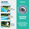 imageBestway Fast Set Round Inflatable Pool Set 13ft x 33in  Rattan Print  Circular Above Ground Pool  Includes Filter Pump ampamp Repair Patch
