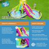 imageBestway H2OGO Tidal Tower Kids Backyard Inflatable Giant Water Slide Sprinkler Wall Yard Inflatable Mega Water Park with Air Blower and Storage BagFunfinity Splash