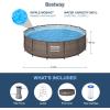 imageBestway Power Steel 14 x 42 Round Above Ground Outdoor Backyard Swimming Pool Set with 1000 GPH Filter Pump Ladder and Pool CoverBrown Wicker