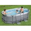 imageBestway Power Steel 18 x 9 x 48quot Rectangular Metal Frame Above Ground Swimming Pool Set with 1500 GPH Filter Pump Ladder and Pool Cover10 x 67 x 33