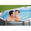 imageBestway Power Steel 18 x 9 x 48quot Rectangular Metal Frame Above Ground Swimming Pool Set with 1500 GPH Filter Pump Ladder and Pool Cover10 x 67 x 33