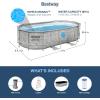 imageBestway Power Steel 18 x 9 x 48quot Rectangular Metal Frame Above Ground Swimming Pool Set with 1500 GPH Filter Pump Ladder and Pool Cover14 x 8 x 40