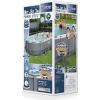 imageBestway Power Steel 18 x 9 x 48quot Rectangular Metal Frame Above Ground Swimming Pool Set with 1500 GPH Filter Pump Ladder and Pool Cover14 x 82 x 395