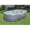 imageBestway Power Steel 18 x 9 x 48quot Rectangular Metal Frame Above Ground Swimming Pool Set with 1500 GPH Filter Pump Ladder and Pool Cover14 x 82 x 395