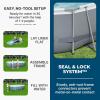 imageBestway Power Steel 18 x 9 x 48quot Rectangular Metal Frame Above Ground Swimming Pool Set with 1500 GPH Filter Pump Ladder and Pool Cover14 x 82 x 395