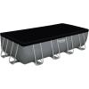 imageBestway Power Steel 18 x 9 x 48quot Rectangular Metal Frame Above Ground Swimming Pool Set with 1500 GPH Filter Pump Ladder and Pool Cover18ft X 9ft X 48in