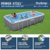 imageBestway Power Steel 18 x 9 x 48quot Rectangular Metal Frame Above Ground Swimming Pool Set with 1500 GPH Filter Pump Ladder and Pool Cover18ft X 9ft X 48in