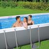 imageBestway Power Steel 18 x 9 x 48quot Rectangular Metal Frame Above Ground Swimming Pool Set with 1500 GPH Filter Pump Ladder and Pool Cover18ft X 9ft X 48in