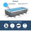imageBestway Power Steel 18 x 9 x 48quot Rectangular Metal Frame Above Ground Swimming Pool Set with 1500 GPH Filter Pump Ladder and Pool Cover18ft X 9ft X 48in