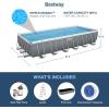 imageBestway Power Steel 18 x 9 x 48quot Rectangular Metal Frame Above Ground Swimming Pool Set with 1500 GPH Filter Pump Ladder and Pool Cover24ft X 12ft X 52in