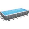 imageBestway Power Steel 18 x 9 x 48quot Rectangular Metal Frame Above Ground Swimming Pool Set with 1500 GPH Filter Pump Ladder and Pool Cover24ft X 12ft X 52in  2500 GPH Pump