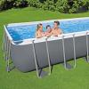 imageBestway Power Steel 18 x 9 x 48quot Rectangular Metal Frame Above Ground Swimming Pool Set with 1500 GPH Filter Pump Ladder and Pool Cover24ft X 12ft X 52in  2500 GPH Pump