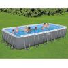 imageBestway Power Steel 18 x 9 x 48quot Rectangular Metal Frame Above Ground Swimming Pool Set with 1500 GPH Filter Pump Ladder and Pool Cover24ft X 12ft X 52in  2500 GPH Pump