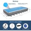 imageBestway Power Steel 18 x 9 x 48quot Rectangular Metal Frame Above Ground Swimming Pool Set with 1500 GPH Filter Pump Ladder and Pool Cover31ft4in X 16ft X 52in